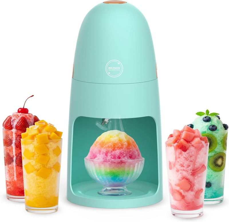 MOJOCO Shaved Ice Machine - Electric Ice Shaver Machine with Adjustable Blades for Fine & Coarse Ice - One-Press Operation Lightweight Snow Cone Maker for Slushies, Bingsu, Frozen Desserts - Image 1